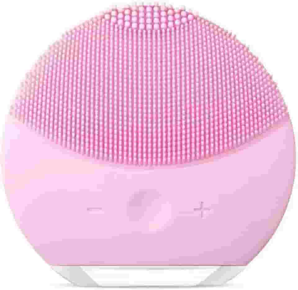 Mini Escova Facial Elétrica de Silicone, Rosa, 8cm x 8cm, com Tecnologia T-Sonic 8000 Vibrações/min, USB, para Limpeza Profunda e Esfoliação