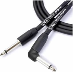 CABO DE GUITARRA NINJA L CABLE 0,20 MM CONECTOR P10/P10 90° 10FT 3,05 METRO PRETO - SANTO ANGELO
