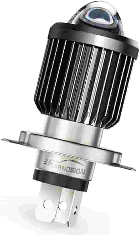 Ruiandsion H4 Lâmpada LED para motocicleta feixe de alto / baixo 12-80 V Dual Color Super Bright CSP Chips Hi/Low Beam Lâmpada LED com lente de projetor - branco e amarelo