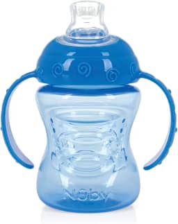 Nuby Copo de Treinamento com Alça e Super Bico de Silicone Azul