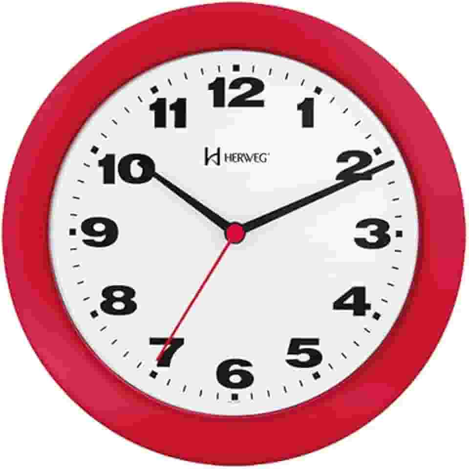 Relógio de Parede Quartz Vermelho Pantone 711