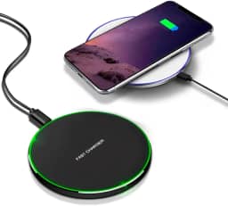 Carregador Rápido sem fio compatível com iPhone 16 15 14 13 12 11 Pro Max/Mini/Plus/XR/X/8, Max Fast Wireless Pad Mat para Samsung Galaxy S23/S22/S21/S20/S10, Galaxy Buds e Fones