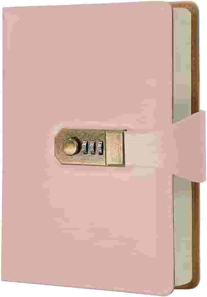 LUMAI Caderno Diário com Cadeado e Senha A5 288 Páginas Capa Couro Sintético Pautado Agenda Privado Feminino Masculino Anotações Escola Trabalho Viagem Segredo Pensamentos (Rosa)