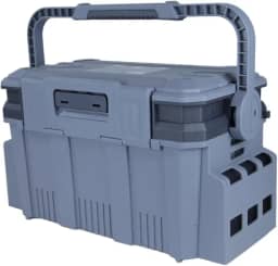 Pesca Brasil, Caixa de Pesca 452526 Amplo Espaço Com Estojo e Divisórias Ajustáveis Ideal para Iscas Anzóis e Chicotes, Cinza