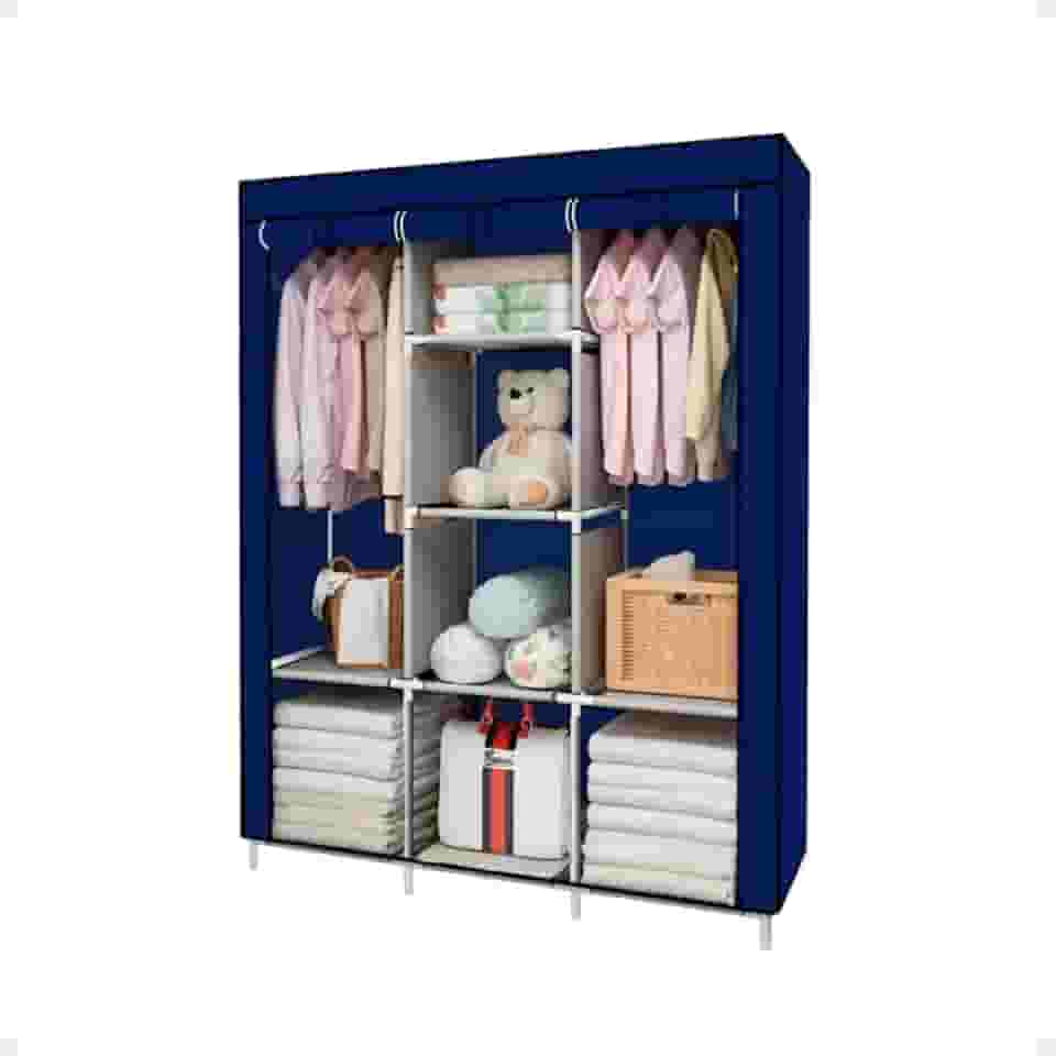 Guarda Roupa Plus Dobrável Armário Closet Organizador De Roupas (Azul)