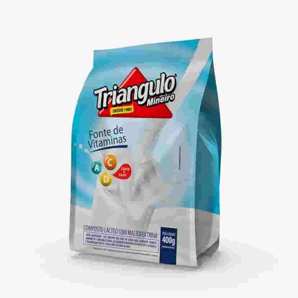 Composto Lácteo em Pó, Embalagem de 400g, Triângulo.