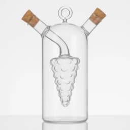 Galheteiro de Vidro Duplo Garrafa dispensadora de vinagre de azeite de oliva Externo 320Ml Interno 60Ml