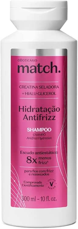 O Boticário Shampoo Match Hidratação Antifrizz 300ml
