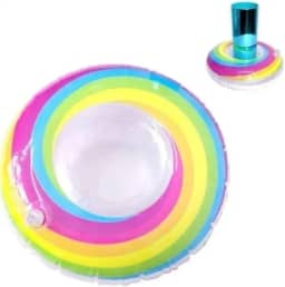 Boia Porta Copo Colorida Arco-iris P/Praia Piscina Festa Arco-íris Colorido