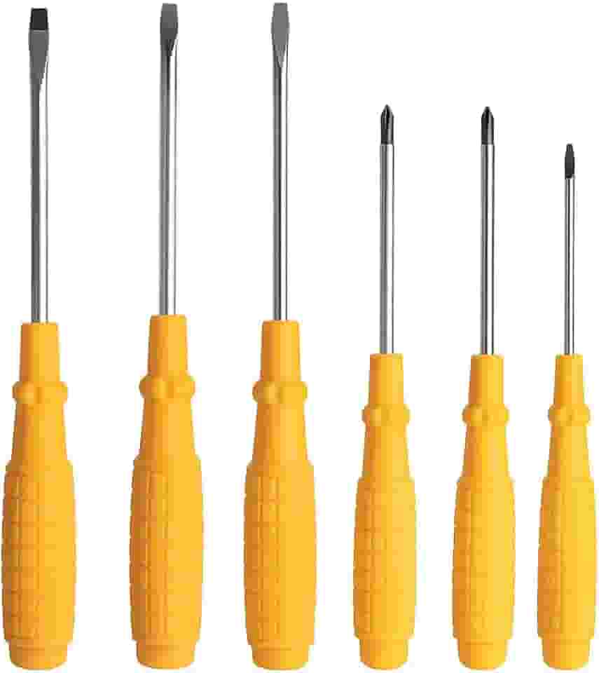 Kit Chave Fenda e Phillips Isolada 6 Peças, Cabo Ergonômico, Reforçado e Antiderrapante para Pequenos Reparos - Uso Doméstico.