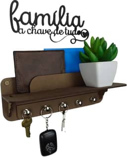 Porta Chave E Carta Correspondência Suporte De Parede Mdf