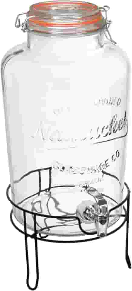 REFRESQUEIRA COM SUPORTE METAL HOME&CO VIDRO 8L 47x25x25cm TRANSPARENTE