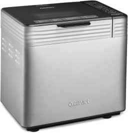 Cuisinart Máquina de fazer pão, máquina de pão de convecção de aço inoxidável com 16 opções de menu, 3 tamanhos de pão até 900 g, 3 cores de crosta, inclui copo medidor, colher e gancho de amassar