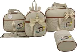 BOLSA MATERNIDADE 5 PEÇAS SAFARI BABY MENINO (Bege)