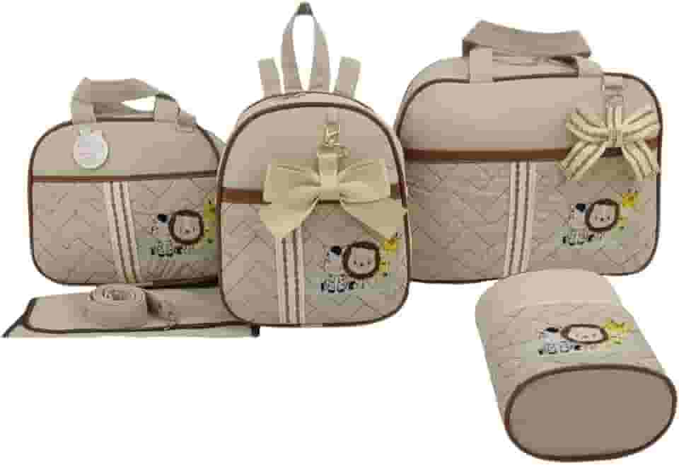BOLSA MATERNIDADE 5 PEÇAS SAFARI BABY MENINO (Bege)