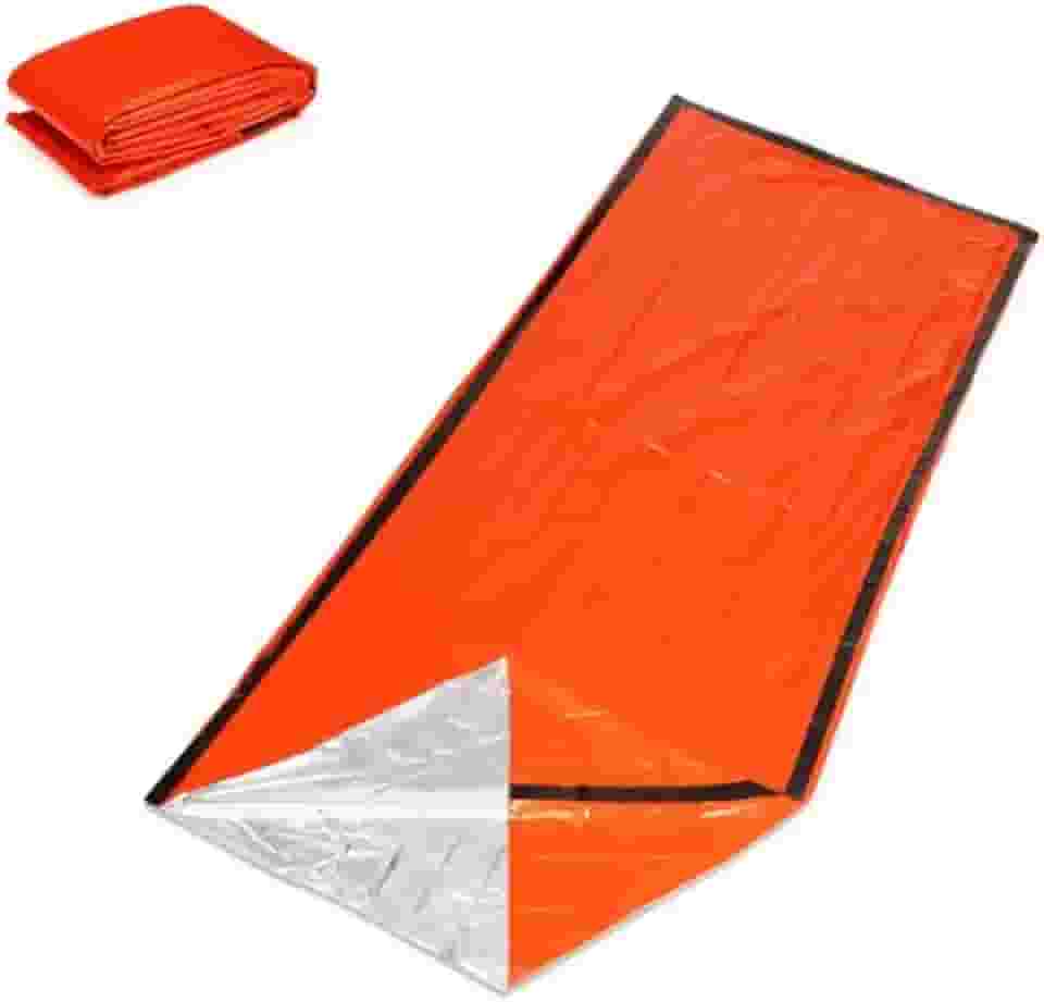 Saco de Dormir de Emergência, Térmico Impermeável, Laranja, para Camping, Escalada e Caminhadas
