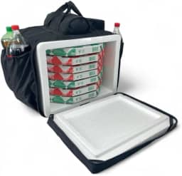 Mochila Térmica para Entrega, Isopor 45 Litros, Bolsos Laterais, Compartimento para Pedidos