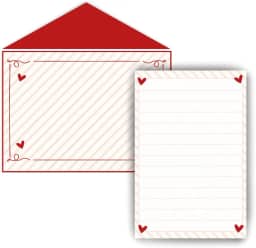 Conjunto Papel de Carta + Envelope - Cartinha de Amor