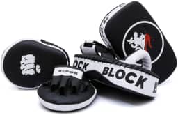 Kit Aparador De Chute Manopla De Foco Treino Muay Thai Boxe