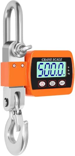Balança Crane Scale Digital 500Kg Portátil, Balança Digital, Balança Digital Comercial, Balança Comercial com Gancho, 3 Unidade Alterar(N、IB、KG)/Tara/Zero para Construção Fábrica Edifício