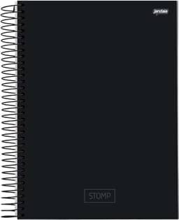 Jandaia - Caderno Espiral Univ CD 10 matérias 200fls Stomp Preto