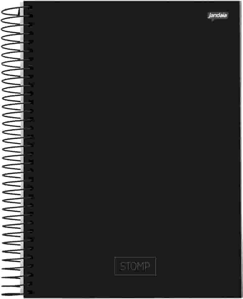 Jandaia - Caderno Espiral Univ CD 10 matérias 200fls Stomp Preto
