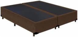 Cama Box Base King Size Bipartido Suede (Marrom)
