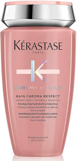 Kérastase Shampoo Chroma Absolu Bain Chroma Respect, Para Cabelos coloridos, Proteção de cor, Aminoácido, Centelha Asiática, 250 ml