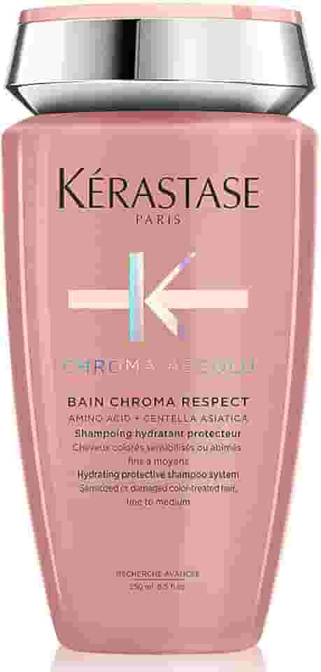 Kérastase Shampoo Chroma Absolu Bain Chroma Respect, Para Cabelos coloridos, Proteção de cor, Aminoácido, Centelha Asiática, 250 ml