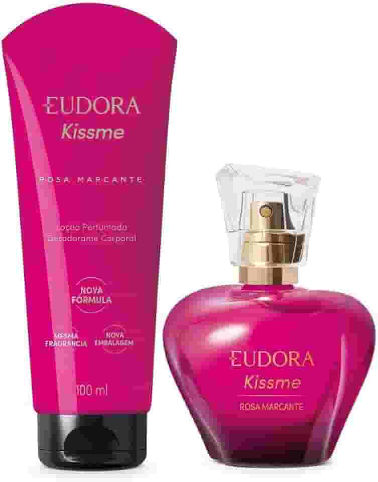 Eudora Kit Kiss Me Rosa Marcante: Desodorante Colônia 50ml + Loção corporal 100ml
