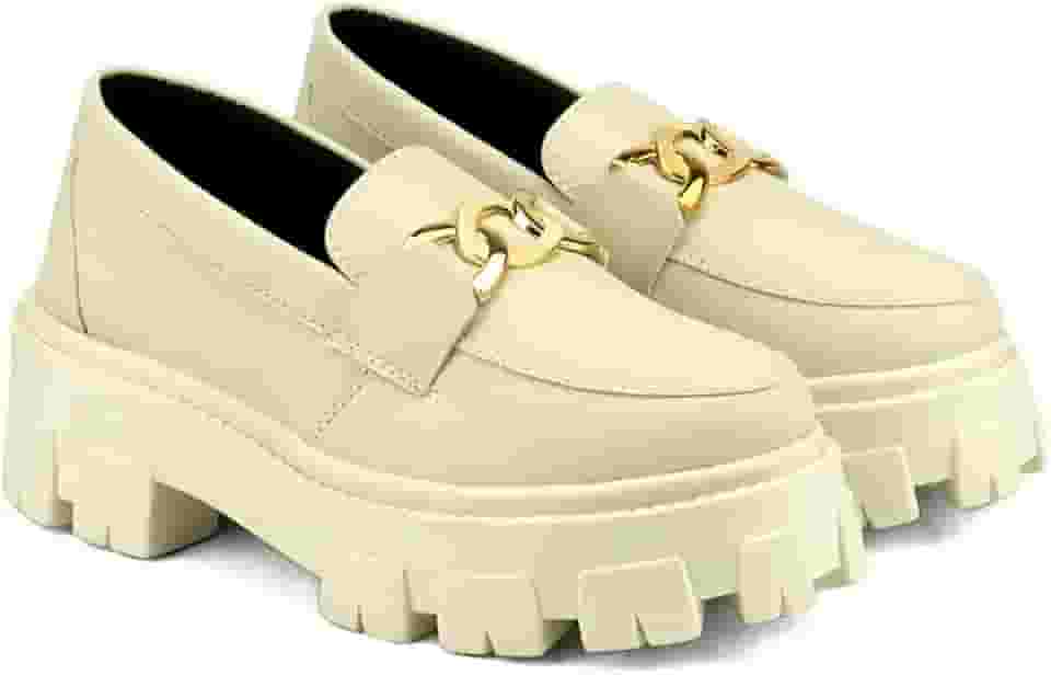 Mocassim Feminino Tratorado GuGi Com Metal Oxford Plataforma Blogueira Leve 403-GG