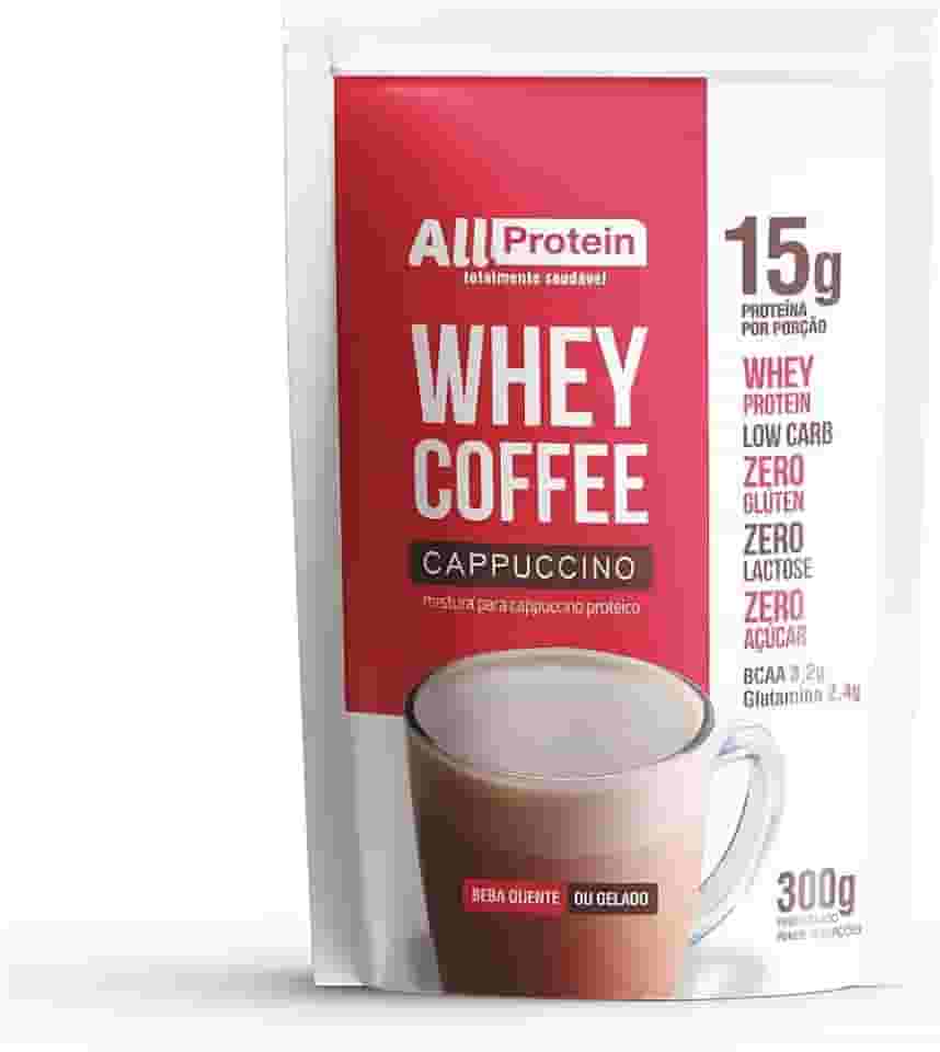 1 Pacote de Whey Coffee Cappuccino 300g (12 doses) - All Protein