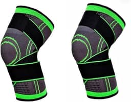 Kit com 2 Itens de Joelheira de Compressão Ajustável Antideslizante para Alívio de Dor e Suporte no Joelho – Ideal para Esportes, Corrida e Recuperação