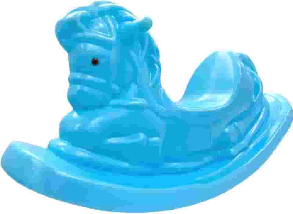 BE PLACE KIDS Cavalinho de Balanço Azul Bebê Brilhante, Gangorra Infantil