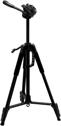 Tripé Profissional 1,80m Ajustável para Câmera e Celulares Cabeça Panorâmica 360° Semi-Hidraulica Tres Monopes Com Trava Ideal Vlog, Live, Fotografia, Vídeo