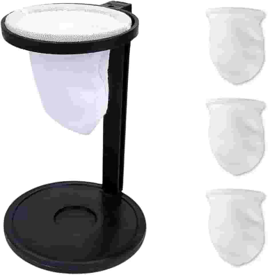 Mini Coador De Café Individual de Pano Gourmet com 3 Refis Extras e Suporte Desmontável