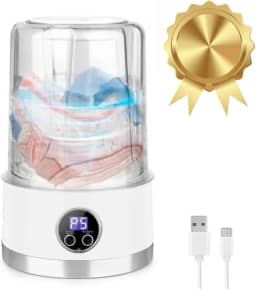 Mini Máquina de Lavar Roupas Portátil 1200ml USB – Recarregável, Compacta e Silenciosa para Meias, Roupas Íntimas, Calcinhas e Viagem