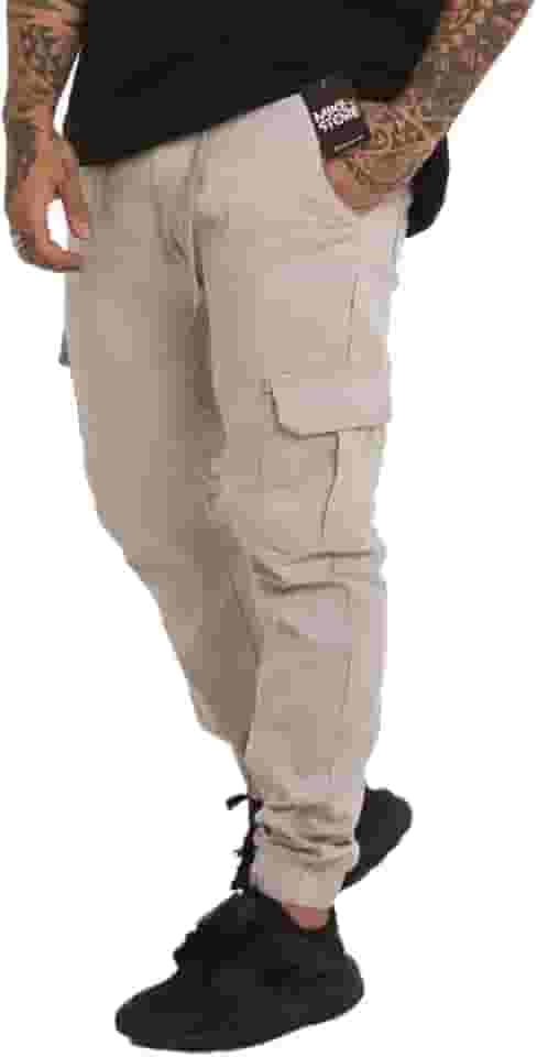 Calça Cargo Jogger Jeans Masculina Com Elástico Qualidade