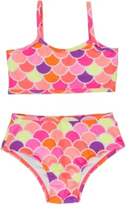 Biquíni Malha Proteção Solar Uv Neon Print Infantil Menina