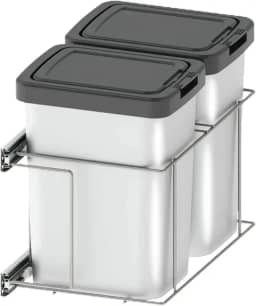 Lixeira Dupla para Cozinha Suprema Corrediça Deslizante Lateral 9 litros Embutir Dimec