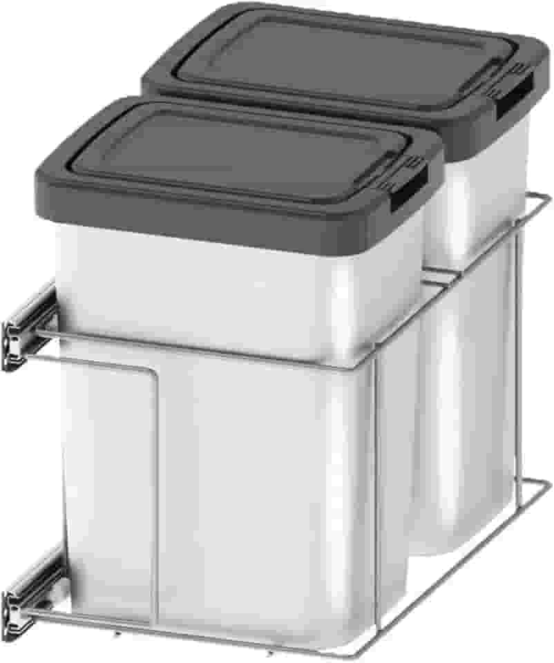 Lixeira Dupla para Cozinha Suprema Corrediça Deslizante Lateral 9 litros Embutir Dimec