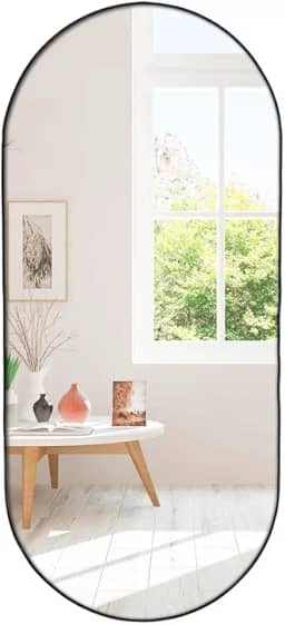 Espelho Decorativo modelo Cápsula de 110x50 com Suporte para Parede (Caramelo)