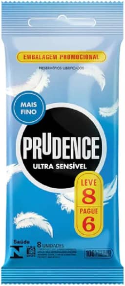 Preservativo Prudence, Opaco, Pacote de 8