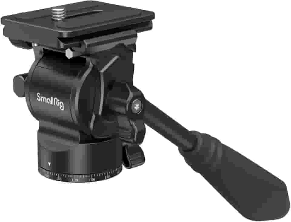 SmallRig CH10 Cabeça fluida de tripé, cabeça inclinável panorâmica com placa de liberação rápida para Arca Swiss para câmeras de vídeo compactas e câmeras DSLR -3259B
