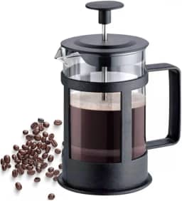 Cafeteira Prensa Francesa 600ML Vidro Aço Inox Alça Resistente – Cafeteira de Vidro com Filtro Prensa para Café e Chá – Design Moderno, Prática, Durável e Fácil de Usar, Ideal para Café Encorpado