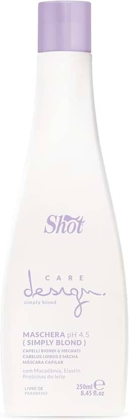 SHOT Máscara Simply Blond Para Cabelos Loiros 250Ml Nutrição Brilho Hidratação com Macadâmia