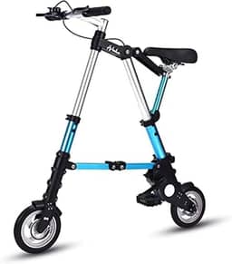 Bicicleta dobrável de 8 polegadas, bicicleta dobrável de alumínio, bicicleta urbana confortável e ajustável, estrutura de alumínio, bicicleta de viagem ao ar livre para homens e mulheres