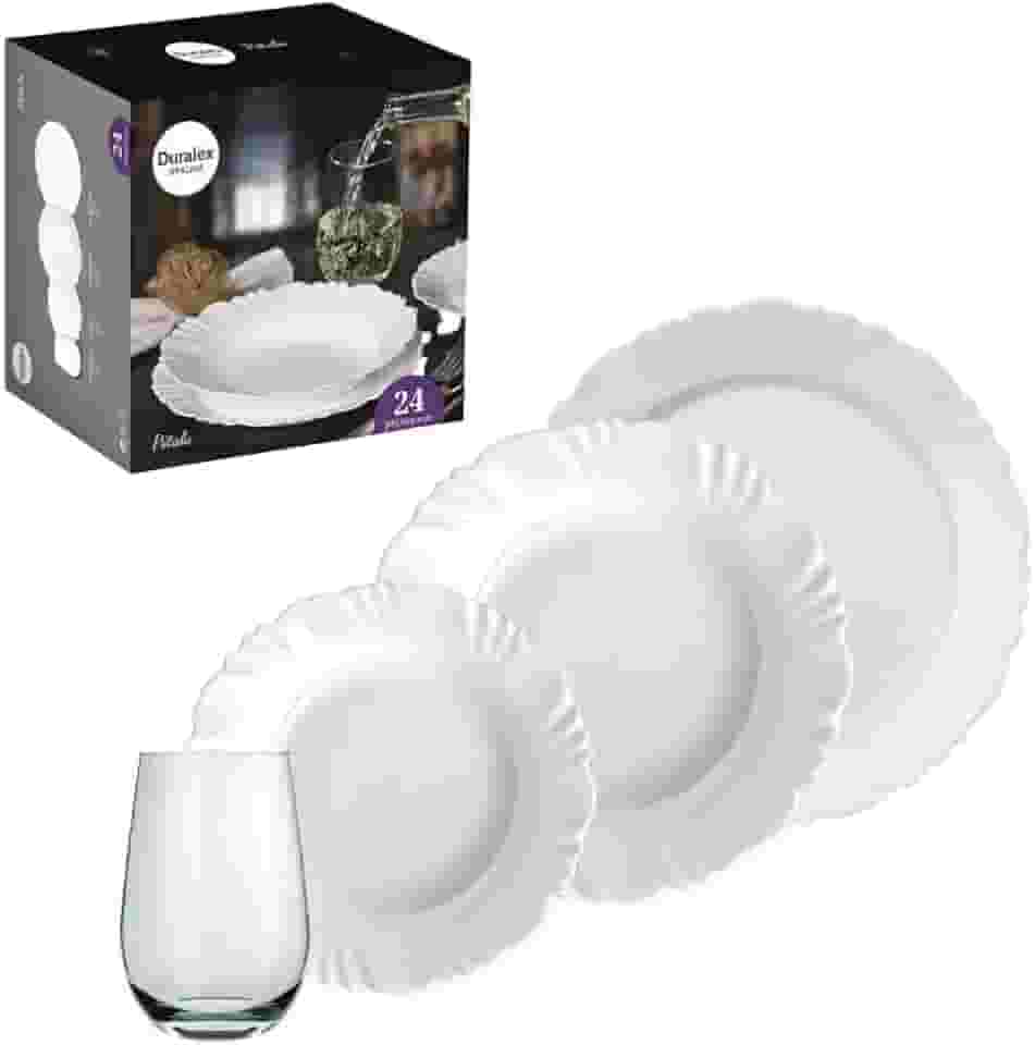 Aparelho de Jantar 24 Peças Duralex Opaline Pétala