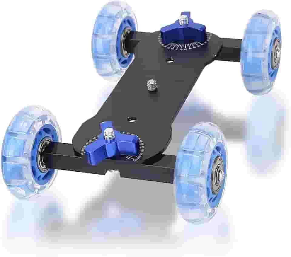 Tiiyee Controle deslizante para câmera, mesa de câmera, controle deslizante, trilho de carga de mesa, pista patinadora com capacidade de 10 kg, para filmadora DSLR, telefones celulares sem espelho,