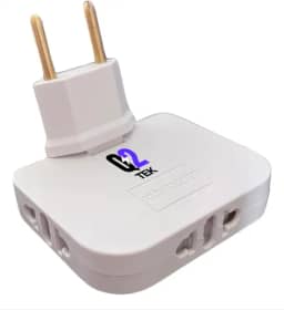 Adaptador Tomada em T Articulado Reforçado Com 3 Saídas 10A Benjamin Flexível até 250v - Vendido por Q2TEK®